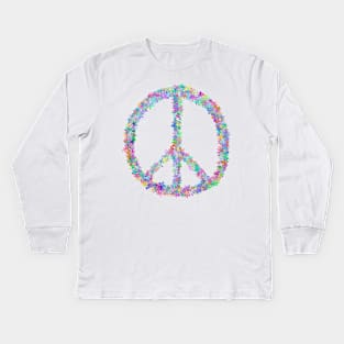 Peace Flower Power Sign Kids Long Sleeve T-Shirt